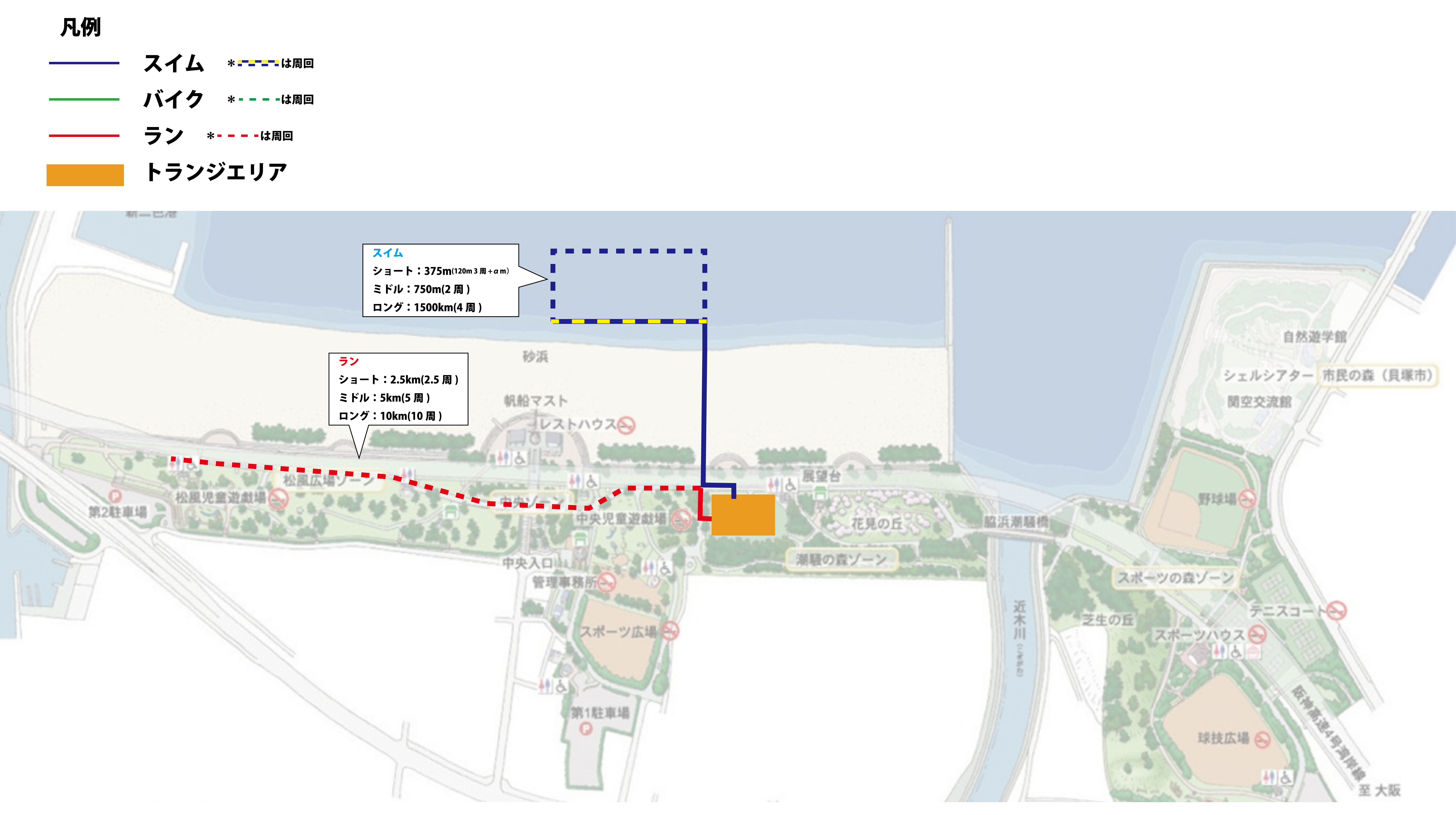 アクアスロンのコース